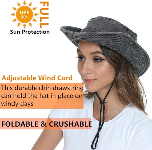 Men's Wide Brim Sun Hat-UPF 50+ Protection,Waterproof Bucket Hat for Fishing, Hiking, Camping,Breathable Nylon & Mesh in Kuwait