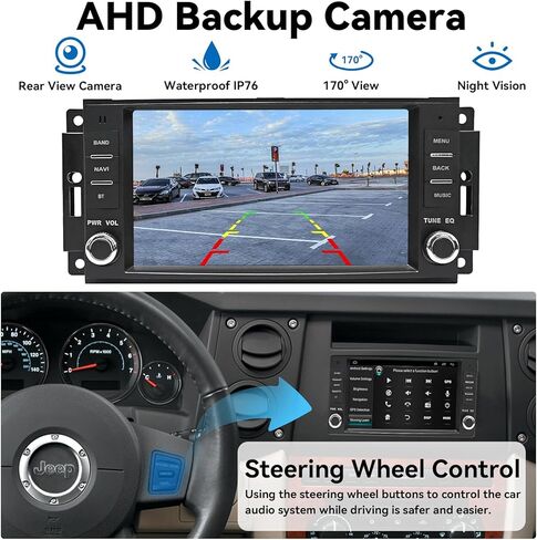 4G+64G Android 13 Car Stereo لجيب Wrangler JK Radio Dodge RAM 1500 مع Carplay Wireless و Android Auto ، شاشة تعمل باللمس 7 بوصة لجيب JK Stereo مع WiFi GPS Mavigation FM Radio+AHD Camera in Kuwait