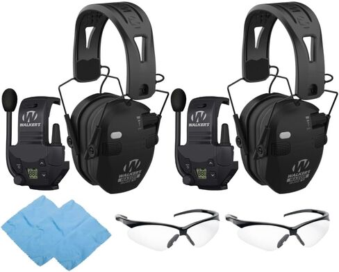Walker's Razor Slim Quad Electronic Earmuffs Bundle Crosshair Sport Shooting Glasses in Saudi Arabia
