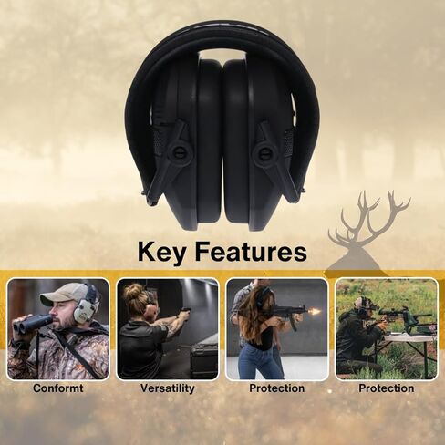 Walker's Razor Slim Quad Electronic Earmuffs Bundle Crosshair Sport Shooting Glasses in Saudi Arabia