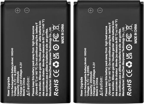 Shenmz 2500mAh 160240 بطارية بديلة لـ Steelseries Arctis Pro Wireless ، Siberia 800 ، Siberia 840 ، 61298RX Headets ، H Wireless Gaming Headset Backup 2Pack in Kuwait