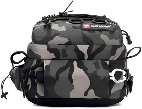 Fishing Tackle Backpack with Rod & Gear Holder High-performance Backpack Multifunctional Bag for Camping, Hiking, Fishing Gifts for Men Father (grey camo) in Saudi Arabia