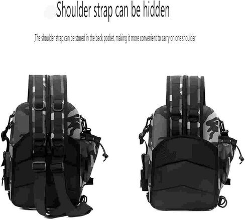 Fishing Tackle Backpack with Rod & Gear Holder High-performance Backpack Multifunctional Bag for Camping, Hiking, Fishing Gifts for Men Father (grey camo) in Saudi Arabia
