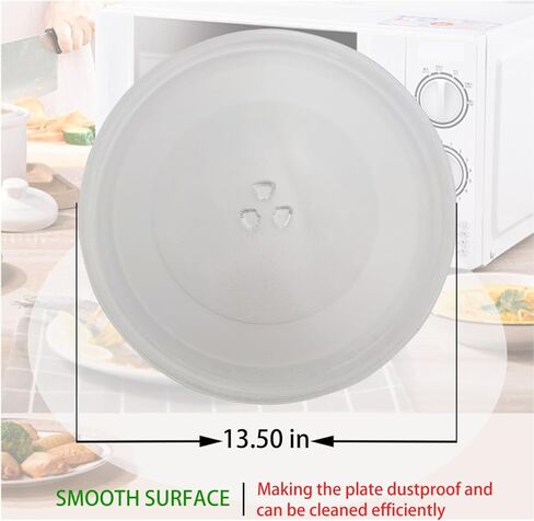 لوحة زجاجية ميكروويف 13.5 بوصة 34.3 سم لوحة ميكروويف متوافقة مع LG ، GE ، Magic Chef ، Whirlpool W10531726 Microwave Plater in Kuwait