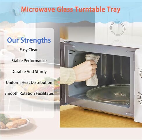 لوحة زجاجية ميكروويف 13.5 بوصة 34.3 سم لوحة ميكروويف متوافقة مع LG ، GE ، Magic Chef ، Whirlpool W10531726 Microwave Plater in Kuwait