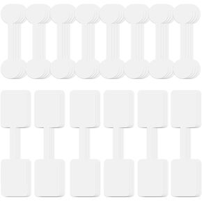 300Pcs Jewelry Price Tags, Blank Jewelry Stickers, White Jewelry Price Identification Label, Self Adhesive Long Barbell Label for Wide Bracelet Ring Clothing Display (Large)