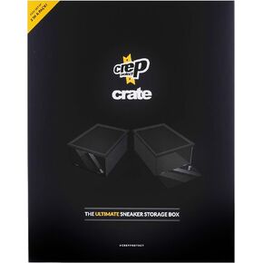 Crep Protect Men's CREP1017 Crate, Shoe/Sneaker/Trainer Stackable Storage Drop Front Box with Clear Door, Black (Black), One Size