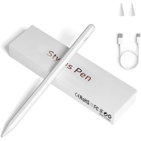 Stylus Pens for Touch Screens, Universal Fine Point iPad Pencil with Magnetic Adsorption Compatible with iPhone/iPad/Samsung/Android/Tablet & Other Touch Screens (White Gradient Pink)