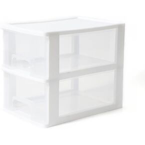 Desktop 3 Drawer Organzier, Pink Plastic Small Drawer Organizer, Desktop Organizer for Office Home and Bathroom