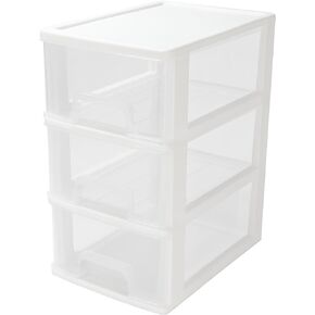 Desktop 3 Drawer Organzier, Pink Plastic Small Drawer Organizer, Desktop Organizer for Office Home and Bathroom in Kuwait