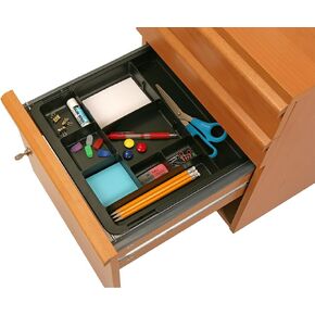 Officemate Recycled Expandable Drawer Tray, 10 3/8 W - 16 W, Black (26372)
