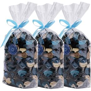 Yesland 3 Pack Potpourri Bag, Ocean Scent Fresh Perfume Sachet of Dried Flower Petals, Perfect Bowl and Vase Decorative Filler for Home & Office, 5oz (Blue)