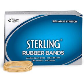 Alliance Sterling Rubber Bands, Size 19, 1 lb. Box (Approx. 1700 Bands)