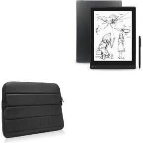 BoxWave Case Compatible with Boyue Likebook Mimas - Polar Jacket, Puffy Padded Material Zip Up Sleeve Pouch - Jet Black