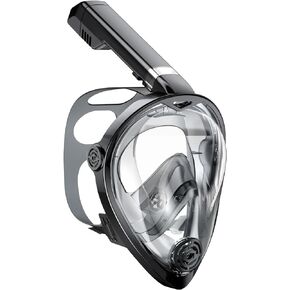 KUYOU Full Face Snorkel Mask for Adults, Snorkeling Gear, Foldable 180 Degree Panoramic View Snorkelling Diving Mask, Freely Breathe, Anti-Leak&Anti-Fog