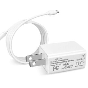 Micro Wall Charger Compatible with Samsung Galaxy Tab A 10.1 (2016), 8.0, 7.0, 9.7, Tab E, S2, Tab 4, 3, SM-T580/ 550/530/ 387/585/ 290/295 Tablet with 5Ft Charging Cable Cord (Black)