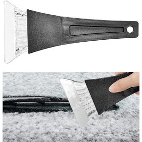 Ziciner Car Ice Scraper, Scratch Free Snow and Ice Scraper for Car Windshield, Plastic Window Frost Removal Tool for Winter, Universal Vehicle Accessories for Car, Small Truck
