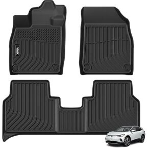 Floor Mats Fit for Volkswagen ID.4 2024 2023 2022 2021, All Weather Protection Car Mats Full Set 1st & 2nd Row, Automotive Floor Liners for Volkswagen ID4 TPE Black Custom-Fit in Kuwait