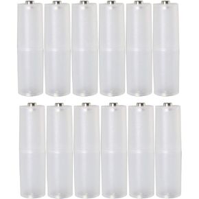 12pcs AAA To AA Size Battery Converter Adapter Holder Convenient PP Plastic Case Switcher for AAA to AA Battery