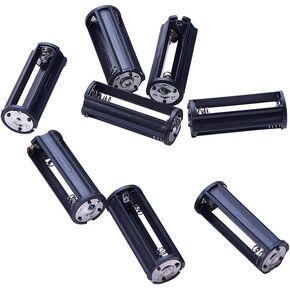 Fielect 2Pcs AAA Battery Holder Adapter Black Cylindrical Battery Storage Case Holder for AAA Batteries Flashlight Torch