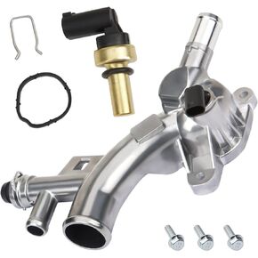 Upgraded Coolant Housing Water Outlet, Aluminum Engine Coolant Water Outlet Compatible with 2011-2020 Chevy Cruze Sonic Trax Volt Buick Encore 1.4L Replaces 25193922 55565334 902-846