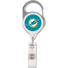 WinCraft NFL Miami Dolphins Retractable Premium Badge Holder, Team Color, One Size