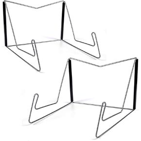 Fold-n-Stow Book Stand, Metal Bookstand Music Book Easel Display Holder, Portable Reading Stand, Bookrest for Hardcover Textbook iPad Cookbook Recipe - Compact & Sturdy (1 Pc)
