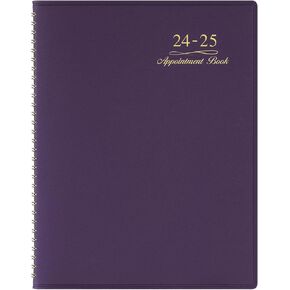 2025 Appointment Book/Planner - Weekly Appointment Book/Planner 2025, January 2025 - December 2025, 8.43" x 10.67", Daily/Hourly Planner with Tabs, 15 Minutes, Wirebound - Blue