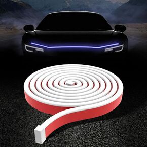 غطاء محرك السيارة الديناميكي للمسح الضوئي، شريط إضاءة متدفق متسلسل، أضواء إشارة LED مرنة، ضوء متوهج للسيارة IP 68، شريط إضاءة نهاري مقاوم للماء للسيارات وسيارات الدفع الرباعي والشاحنات (59 بوصة أبيض)