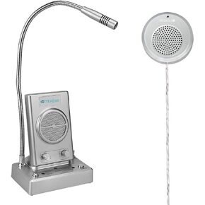 Retekess TW102 Window Intercom,8M Cable with Outer Speaker,Loud Speaker,Connect Wireless Mic,Intercom System for Hotel,School,Medical Center