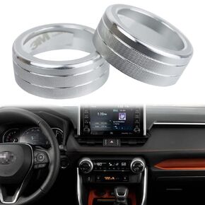 Center Control Switch Knob Ring Trim AC Air Conditioning Knob Cover Compatible with Toyota RAV4 2019 2020 2021 2022 RAV4 Prime 2021 2022 Interior Accessories (Blue)