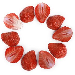 Artificial Strawberry Blocks, Fake Fruit Decorations for Home, Parties, Tables and Vase Filling, Photography Props (10 Pcs Half Strawberries)