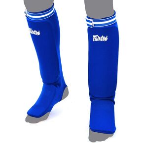 Fairtex SPE1 Kickboxing MMA Muay Thai Padded Elastic Training Sparring Shin Pads One Size Fits All