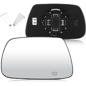 Driver Left Side Mirror Glass with Heated Fit for Jeep Grand Cherokee 2005-2010, Replacement for 5142875AA