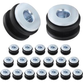 Motorcycle M6 Rubber Grommets Bolt 20 pcs, Motorcycle Rubber + Steel Grommets Kit Replacement Accessories for Fairings Cowling (20)