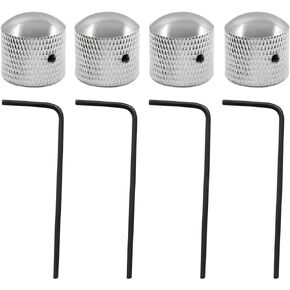 4pcs Metal Guitar Knobs, Black Volume Tone Control Knobs, 5mm Dia Dome Knobs with with Allen Keys Screws for Bass Electric Guitar