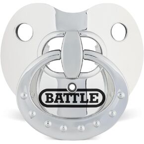 Battle Sports Binky Oxygen Football Mouthguard - Detachable Strap, Maximum Breathability, Works with Braces & No Boiling Required - Yellow Diamond