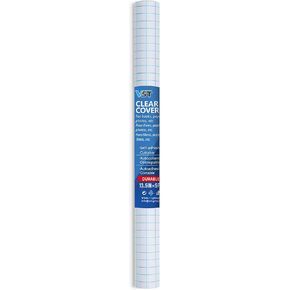 VST Clear Book Cover Self-Adhesive,13.5'' x 5'Clear Contact Paper for Books,Transparent Book Cover,Protective Covering Contact Paper Roll