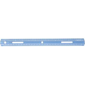 Westcott 16014 Plastic Beveled Transparent Ruler, Blue, 12 in