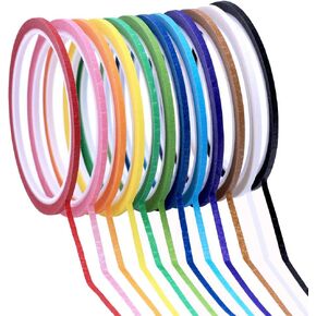 Supla 12 لونًا، 12 لفة من شريط شبكي للسبورة البيضاء، أشرطة تحديد شبكية، 1/8 بوصة عرض × 42 بوصة طول لكل لفة، شريط لاصق ملون وأشرطة رسم بياني للفنانين in Kuwait