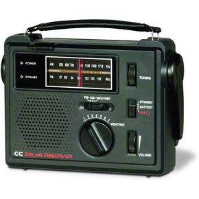 C. Crane CC Solar Observer Wind Up Solar Emergency Crank Radio مع AM وFM وNOAA للطقس، ومصباح LED مدمج وشاحن للهاتف المحمول in Kuwait