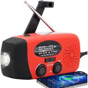 Emergency Hand Crank Radio with LED Flashlight for Emergency, AM/FM NOAA Portable Weather Radio with 5000mAh Power Bank Phone Charger, USB Charged & Solar Power for Camping, Emergency (Army Green)