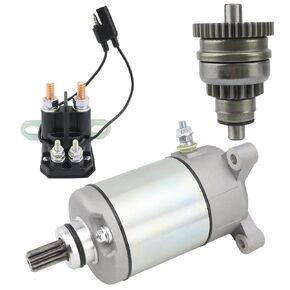 Starter w/Bendix & Relay for Polaris Sportsman 500 96-02, Scrambler 500 97-02, Magnum 325/425/500 95-02, Big Boss 500 6x6 98-02,Ranger 500 6x6 98-02,Ranger 425 2x4 01-02,Ranger 500 4x4 01-02