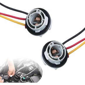 2 PCS 1156 Waterproof Vehicle Turn Signal Light Plug Connector, Car LED Bulb Socket with Wiring Harness, Universal Durable Automotive Rear Brake Light Socket Holder for Truck SUV Car