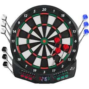 EastPoint Sports Electronic Soft-Tip Dartboard with Electronic LED Cricket Scoring and Over 30 Game Modes Includes 12 Soft Tip Darts and 100 Replacement Tips - Great for Game Room,Basement,Garage