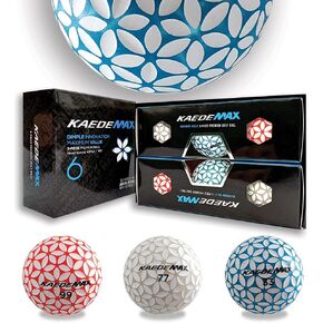 2 Tone Colored Distance Golf Balls (Half Dozen), Red, Mint Blue, Pink
