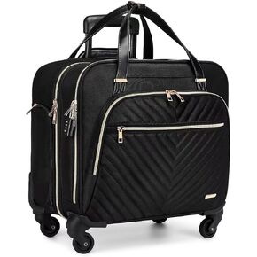 حقيبة كمبيوتر محمول متدحرجة للنساء بعجلات دوارة، حقيبة كمبيوتر متدحرجة مقاس 15.6 بوصة، حقيبة دفل للنساء أثناء السفر والعمل in Kuwait