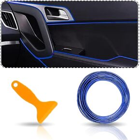 Car Interior Trim Strips, Universal 16.4ft/5m Decorative Styling Door Dashboard Car Interior Moulding Trim, DIY Car Interior Filler Insert Flexible Strip with Installing Tool (Red, 5m)