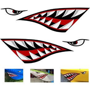 Shark Teeth Mouth Reflective Decals Graphics Sticker Fishing Boat Canoe Car Truck Kayak Decals Accessories