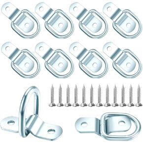 D Rings Tie Down Anchors Hooks,10PCS D Rings Heavy Duty, 1/4" Trailer Anchor Rings 1200 LBS Pound D Ring,Truck tie Downs & Anchors ​Tie Down Anchor for Trailers Trucks RV Campers Vans Loads on Boats
